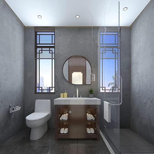 Miniatura 33 de Papel tapiz de hormigón gris claro de 24 x 394 pulgadas, para despegar y pegar, papel de contacto de hormigón gris de cemento sintético, vinilo