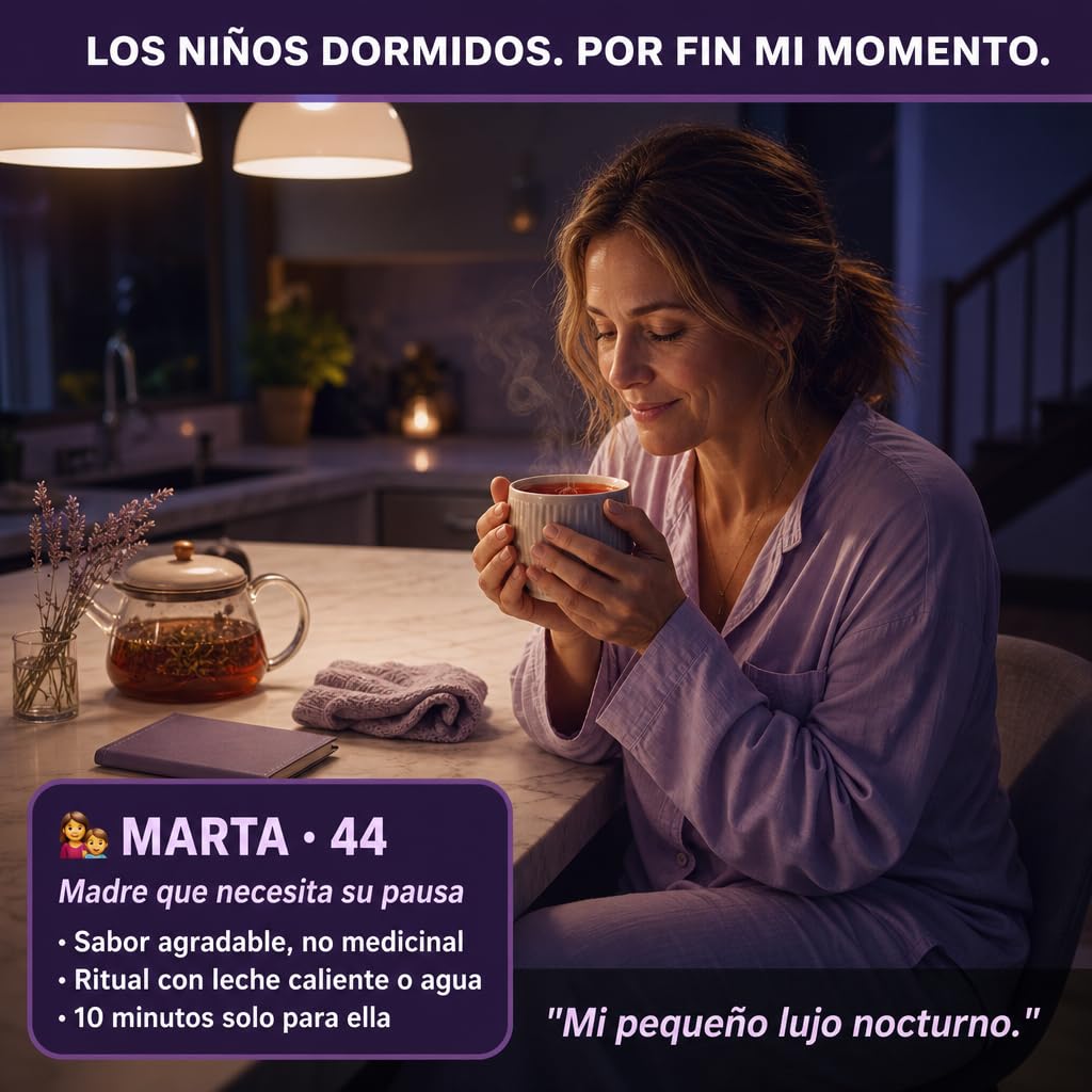 Duerme bien. Infusiones Relajantes para la Ansiedad y para Dormir Profundo toda la Noche. Rooibos de Valeriana, Lavanda, Malva, Azahar y Manzana. Sueño Profundo con esta Infusión Relajante para Dormir