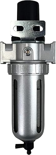 Miniatura 2 de Compresor de aire de flujo medio de 1/4" y filtro combinado con medidor y drenaje manual