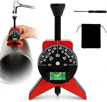 Pipe Center Finder Tool, Magnetic Pipefitter Tool with Protractor