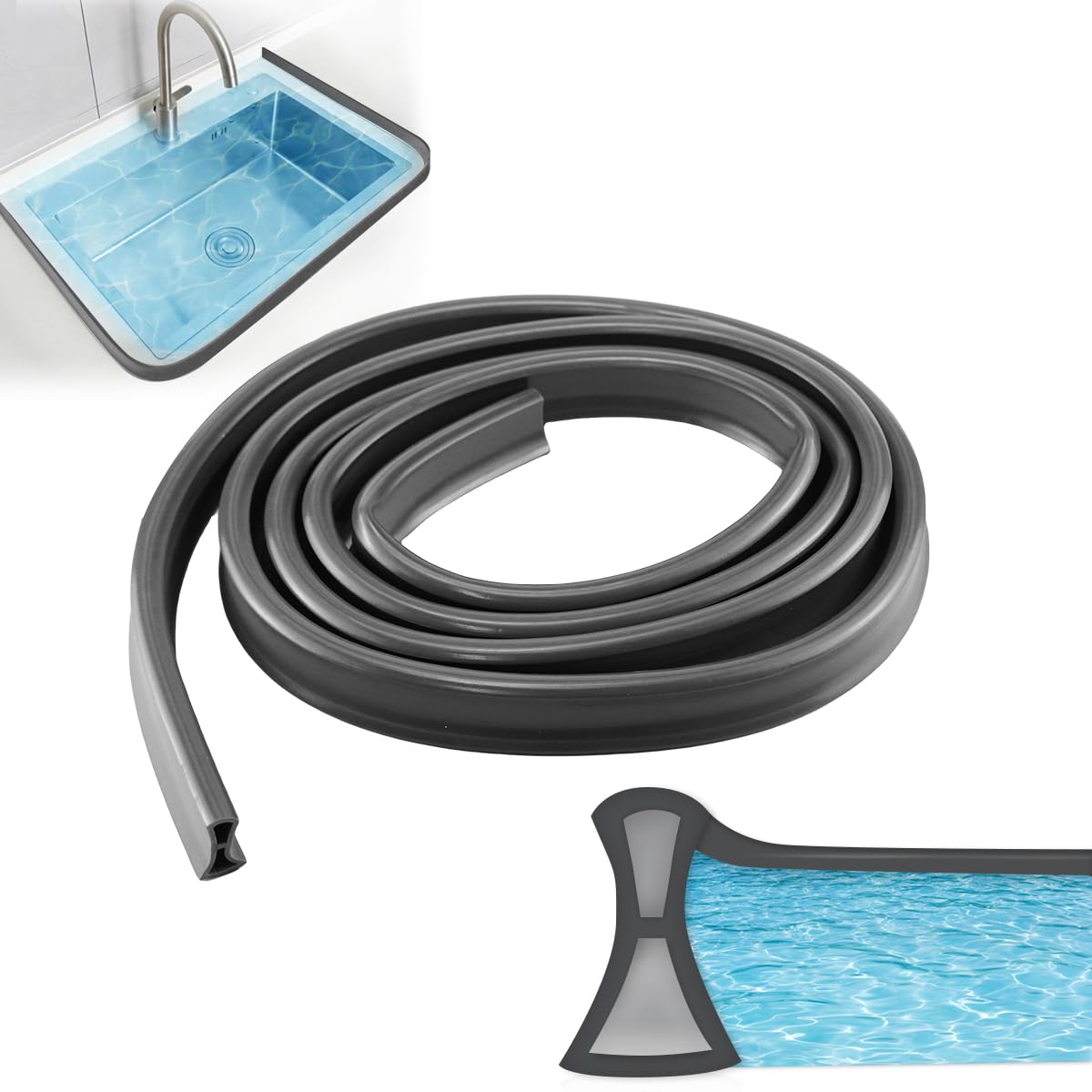 Guarnizione Doccia Silicone 170cm - Barriera Antiacqua Pieghevole Per Box Doccia O Vasca - Foto 11