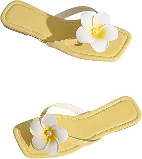 GORGLITTER Women's Flower Sandals Dressy Summer Cute Beach Vacation Wedding Slides Flip Flops Thong Sandals