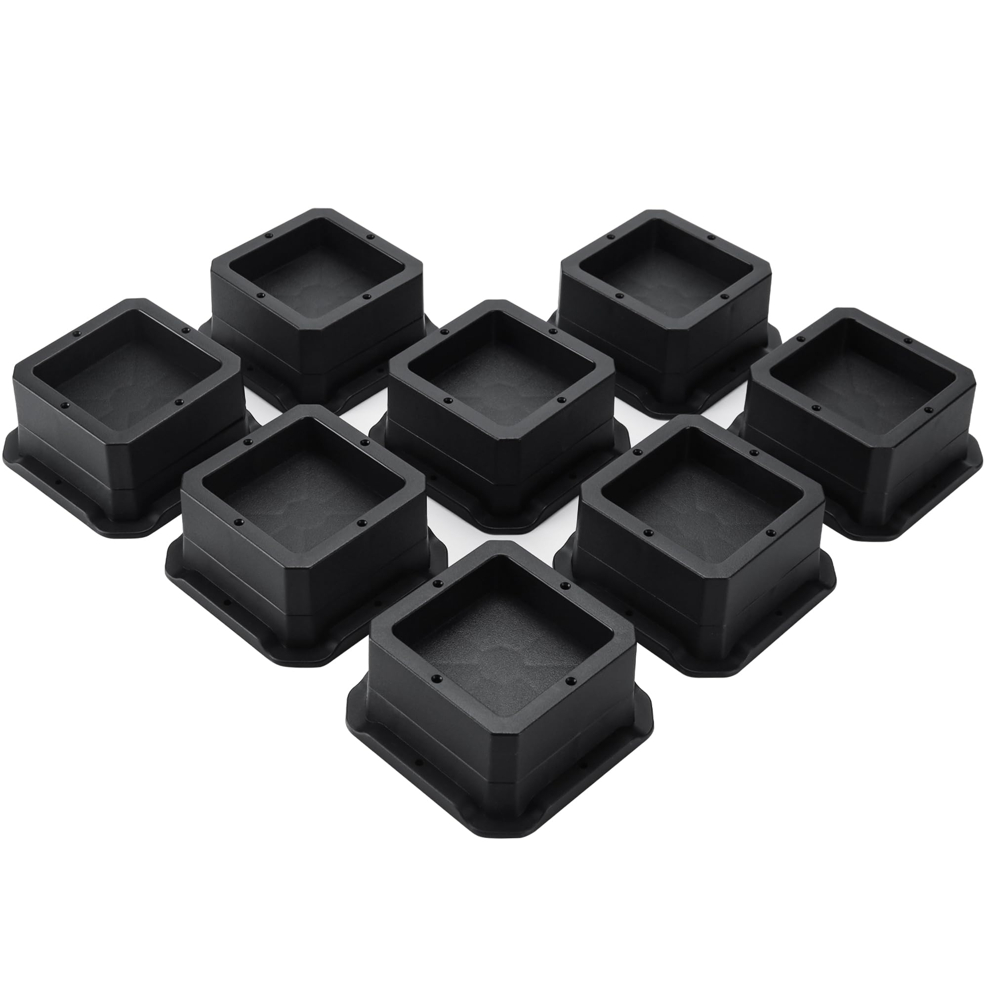 BTSD-homeAdjustable Bed Risers 1 or 2 Inch Heavy Duty 8 Pack Furniture Risers Dorm Bed Risers Table Desks Legs Extenders Blocks Black