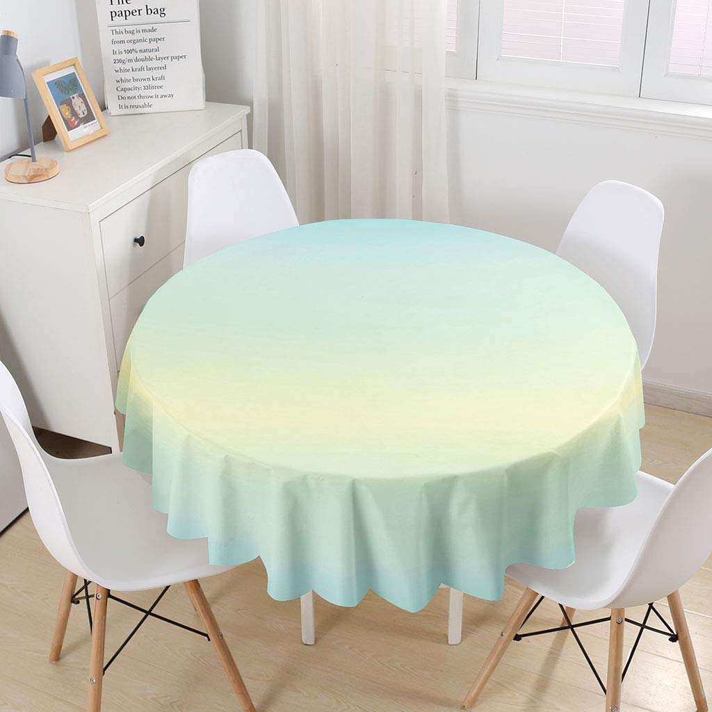 Highdi Nappe Ronde Anti Tache Impermeable Nappe De Table De Décoration Pour Cuisine Picnic Party Jardin Table Protection Tables Pour Restaurants (Bleu Clair,Diamètre 90cm