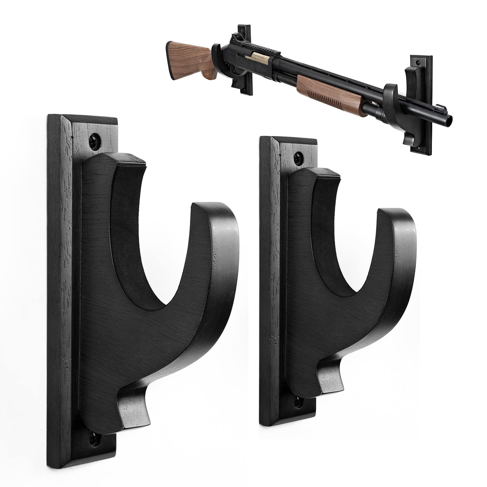 DGWJSU Gun Rack Wall Mount, Real Wood Shotgun & Rifle Wall Mount Holder