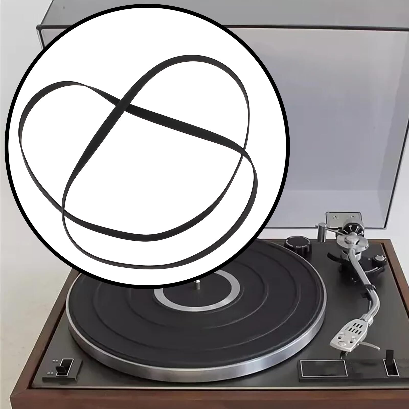 Courroie d'entraînement Compatible avec Pioneer PL-12D PL-15D PL-100 PL-112D PL-117D Platine Vinyle 2 Pièces 600 X 5 Mm
