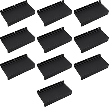 10 PCS 4.3x10 Inch Slatwall Shelves, Metal Slat Wall Shelves Accessories, Black Flat Display Shelves for Slat, Metal Retail Display for Storage and Organization