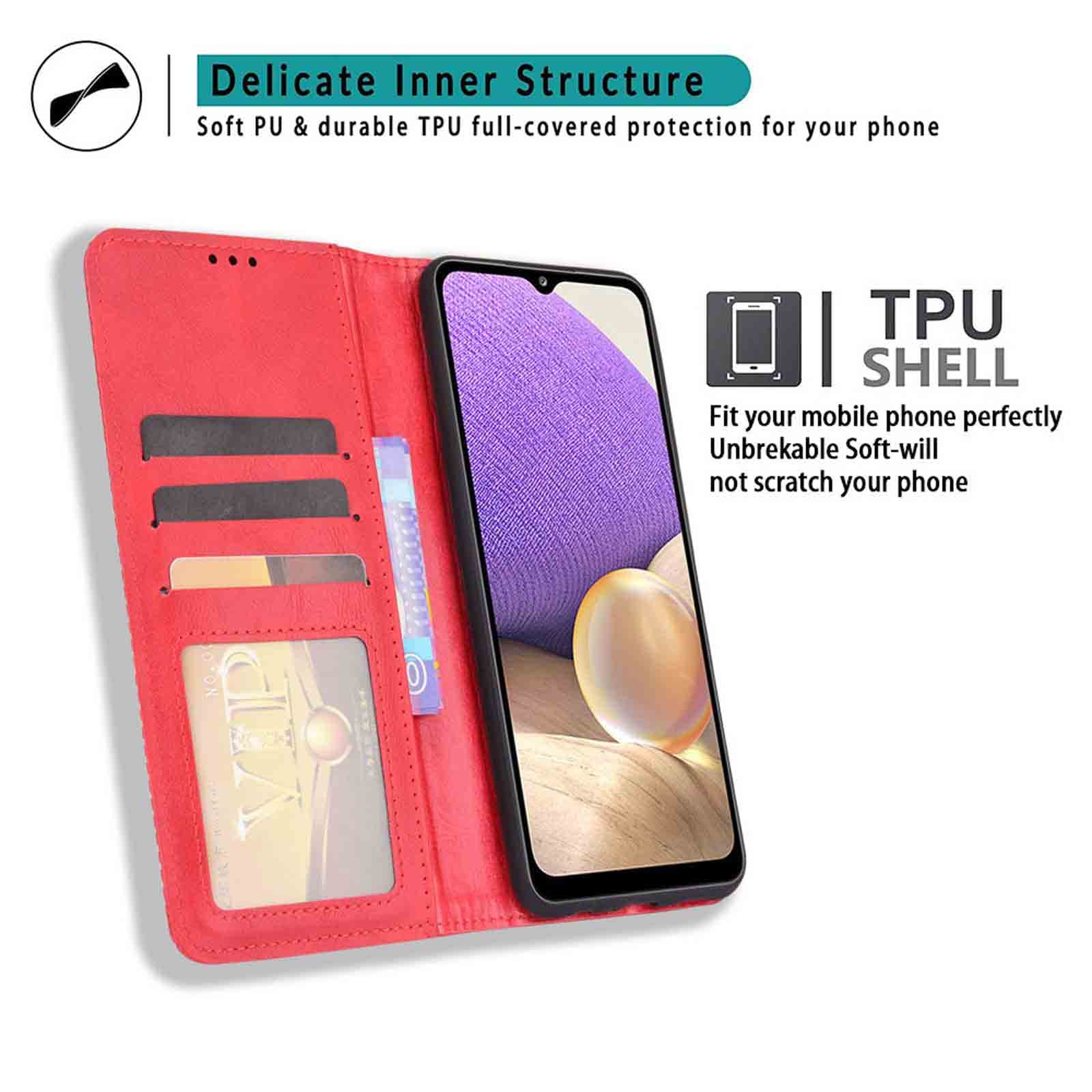 Hülle Für LG Velvet 5G – Brieftaschenstyle Aus PU-Leder, Mit Standfunktion, Kartenfächern Und Magnetverschluss, Braun