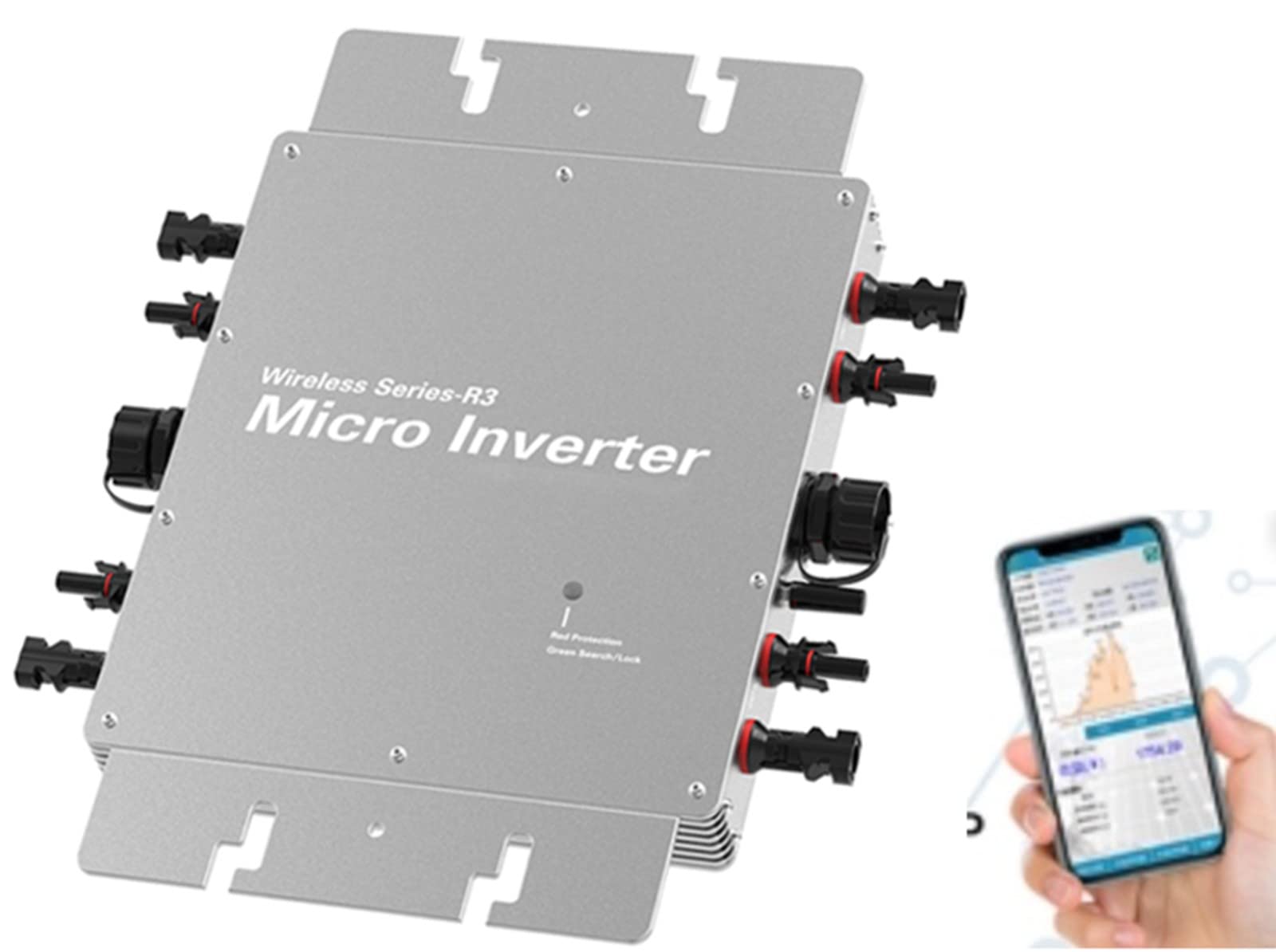 WVC 2000W/2400W/2800W Solar Grid Tie Inverter IP65 MPPT Micro Grid Tie Inverter Input 22~60VDC Output AC220V/110V