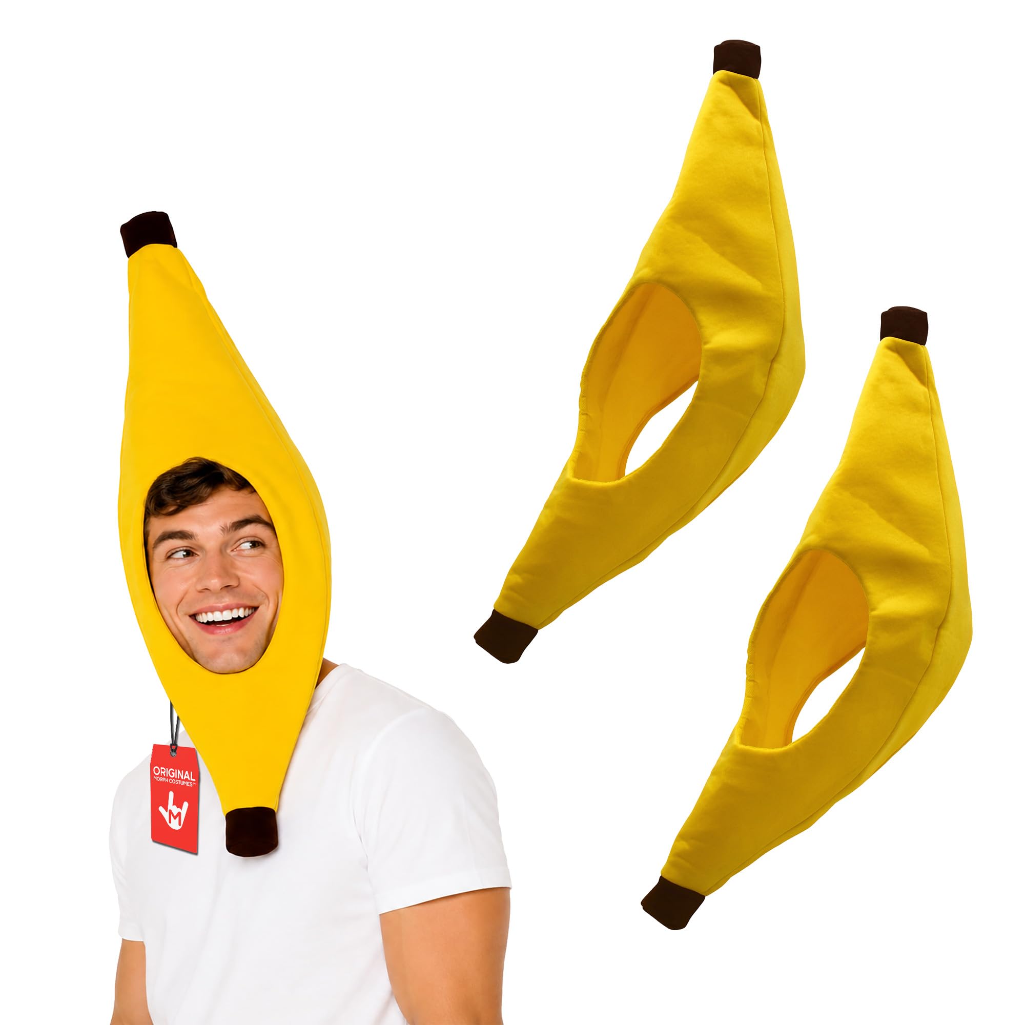 Nicky Bigs Novelties Banana Hat, Yellow Plush Halloween Costume Accessory