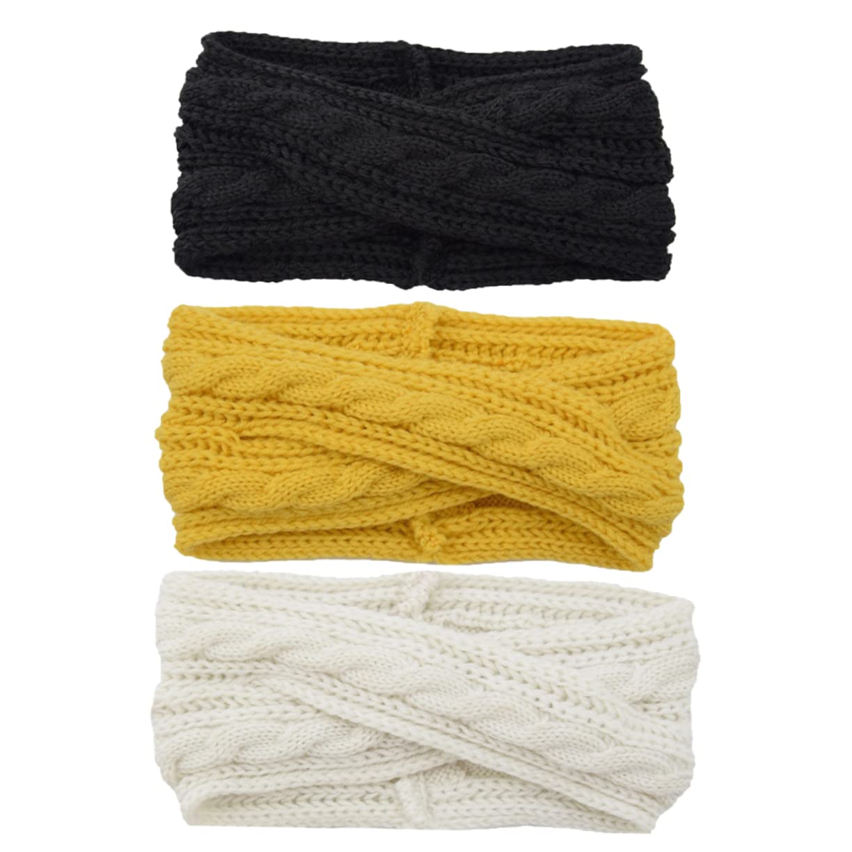 Didiseaon 9 Pz crochet fasce per le donne fasce di lana per le donne incrociata per da donna tenere caldo per copricapo