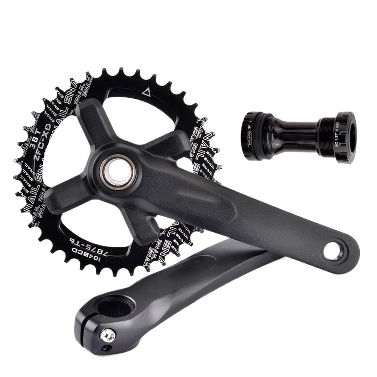Compatible con el Juego de bielas XT 104BCD MTB de 170/175 mm, Redondas/ovaladas, de 32T, 34T, 36T y 38T, de aleación de Aluminio con pedalier/728 (bielas BB de 36T, 175 mm).