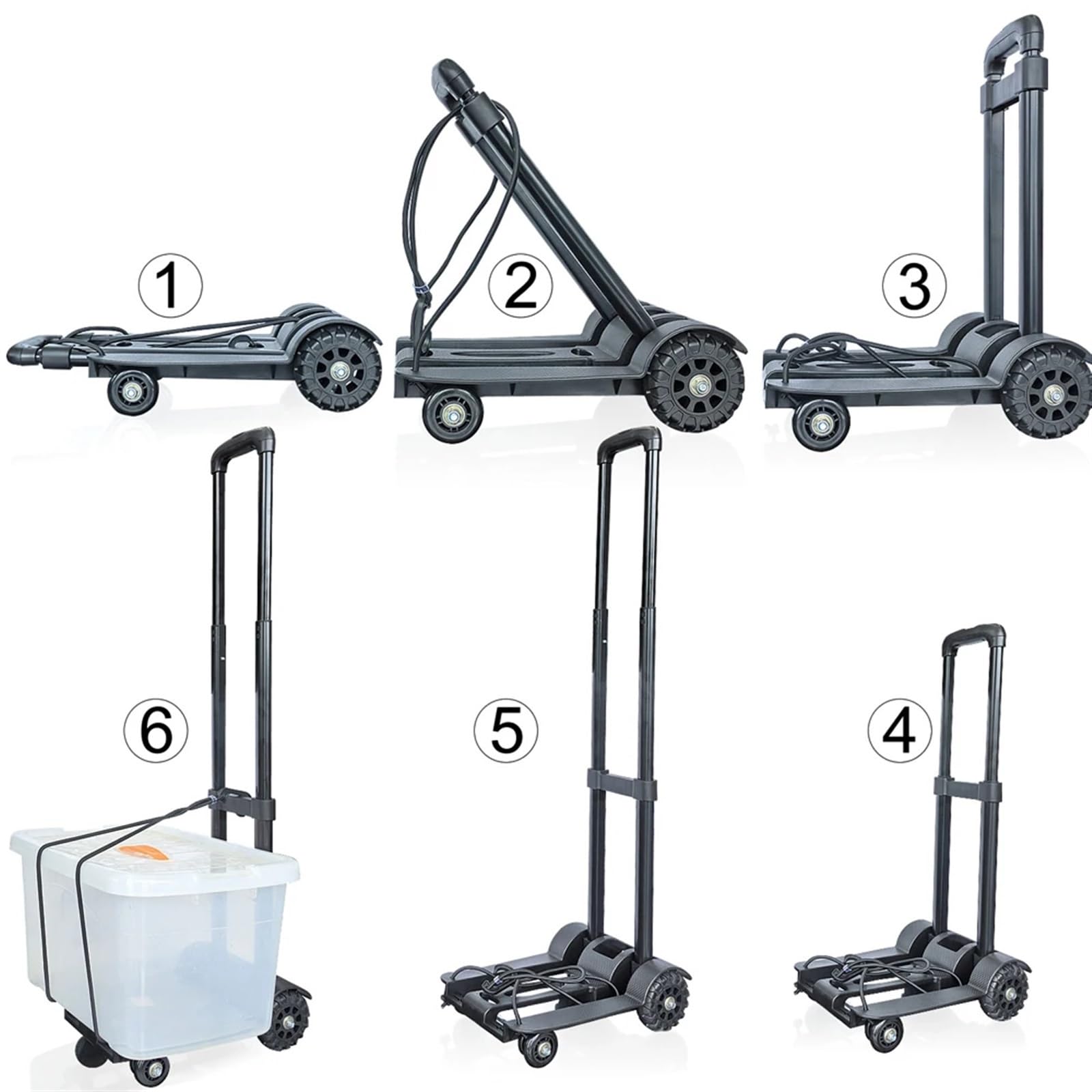 Heavy Du - Carrello a mano pieghevole, portatile, 32 x 25 x 93 cm, per traslochi, trasporto e sollevamento pesante, ideale per magazzini, casa e uso esterno