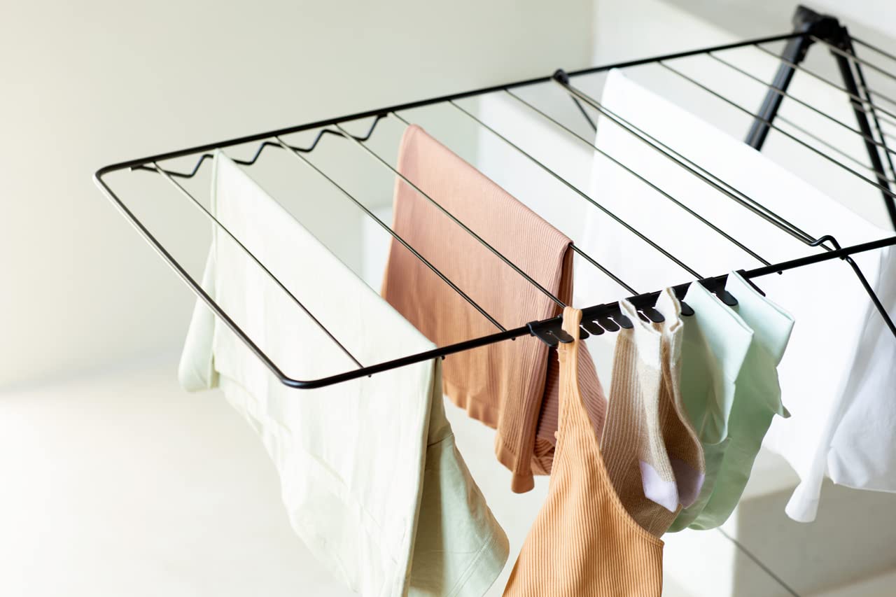 Brabantia - Sockenhalter - Zubehör für den Wäscheständer - Keine Wäscheklammern Nötig - Organisator für BH, Socken & Unterwäsche - Click-On - Wäschezubehör - Set mit 2 Haltern - Matt Black