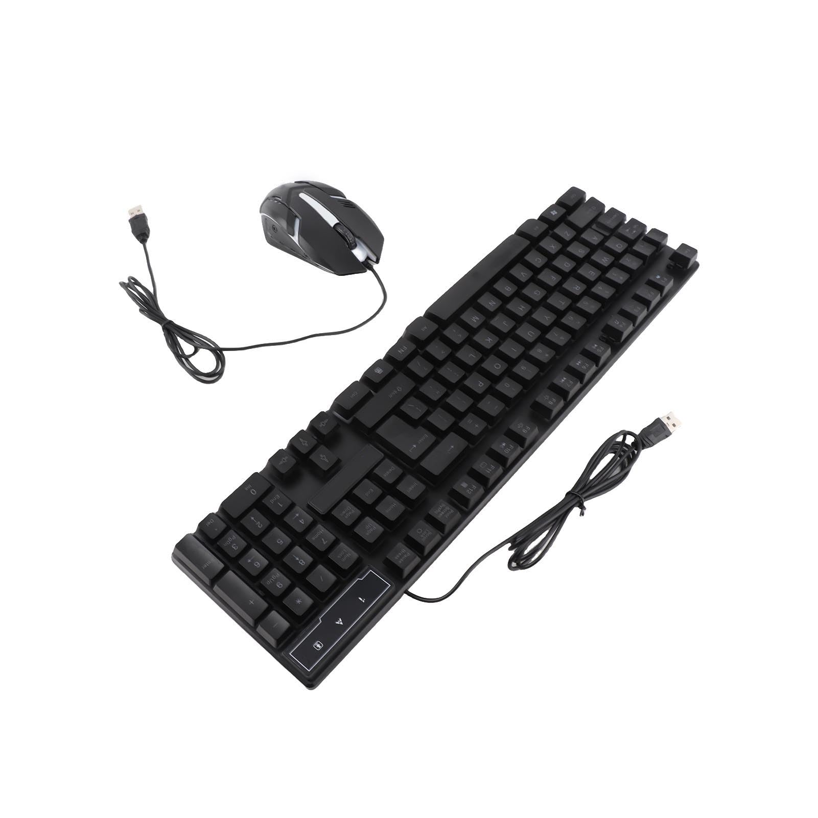 Aoresac TF800 Gaming Combo 104 teclas arco iris retroiluminado teclado luz respiración ratón 3.5mm Gaming Headset con micrófono ajustable grande