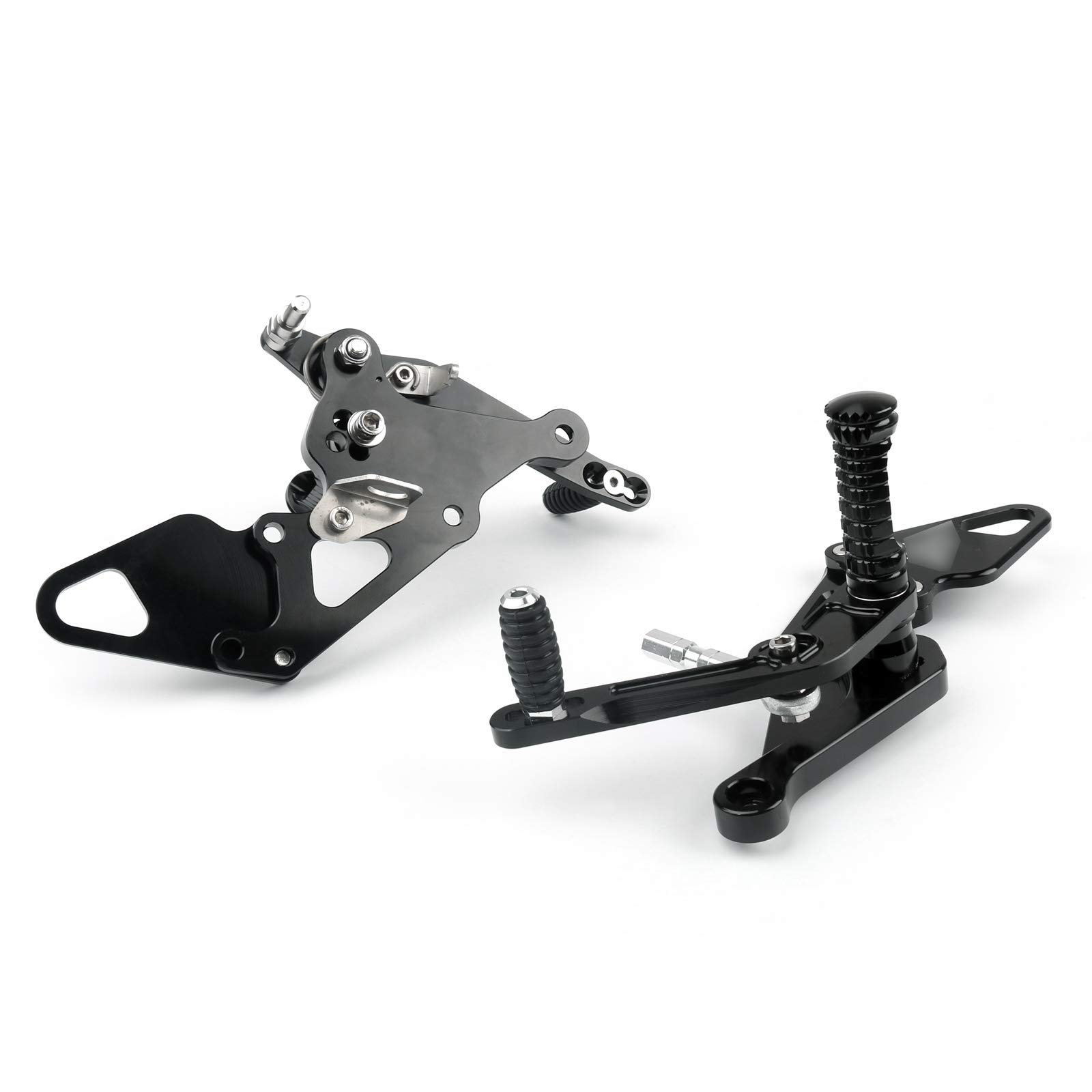 Bruce & Shark Pedane regolabili per moto Poggiapiedi Set posteriore per Yamaha Mt07 Fz07 2013-2016 Nero