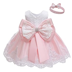 LZH Baby Mädchen Spitzenkleid Bowknot Blume Kleider Hochzeitswettbewerb Taufe Tutu Kleid