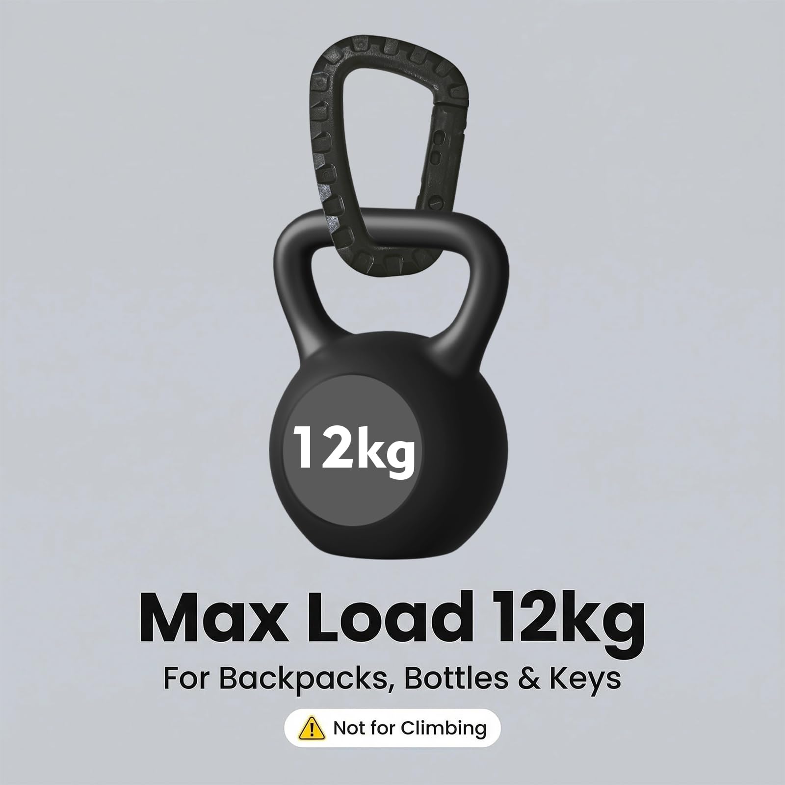 Mousquetons en Plastique – Lot de 5 – Mousqueton Tactique Militaire Noir avec Fermeture à Ressort, Léger et Polyvalent pour Camping, Randonnée, et Activités Extérieures- Forme de D, Carabiner
