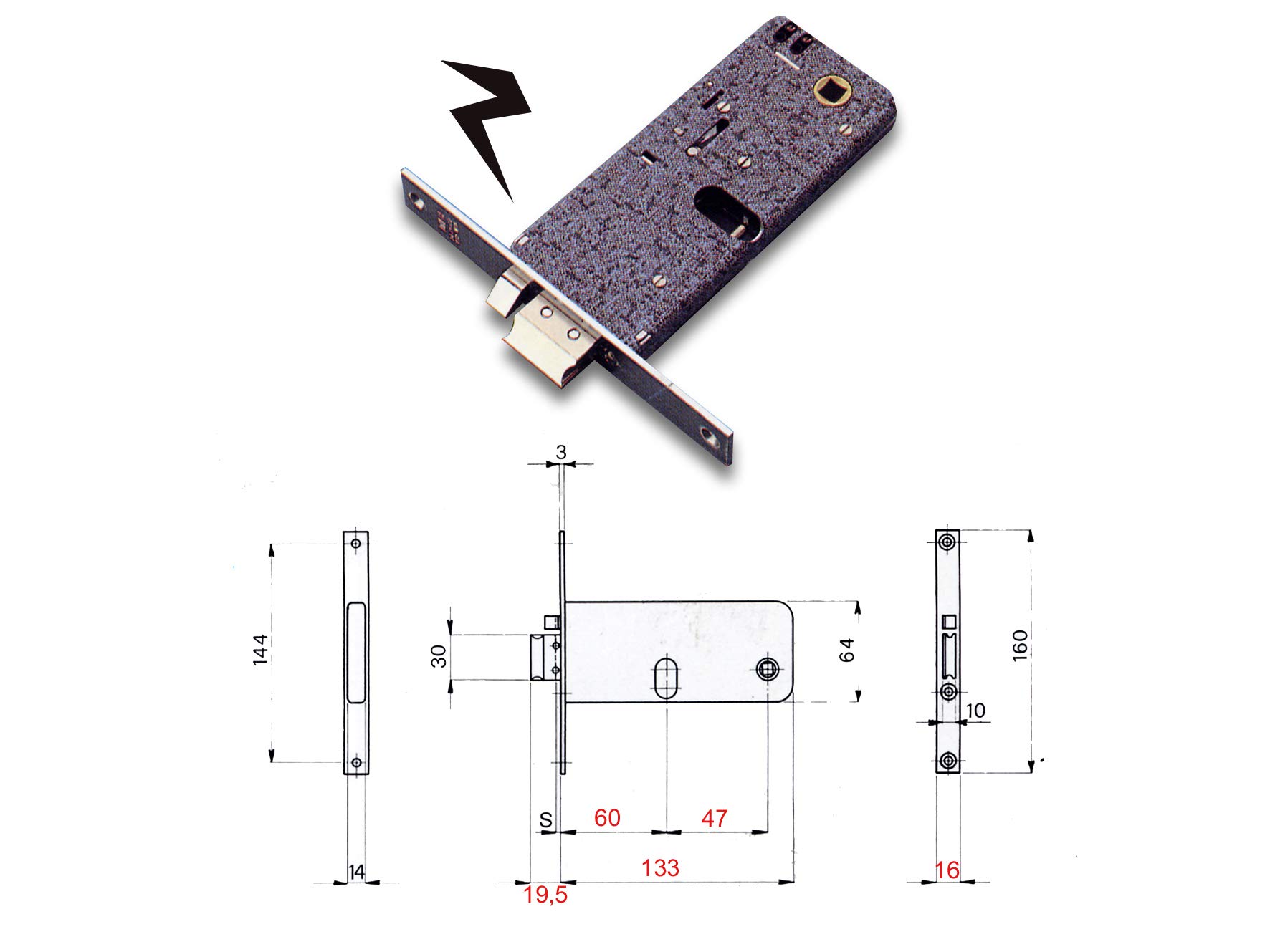 Serrure à encastrer bloquée ? Solution Omec 1202503 axe 60 cylindre ovale