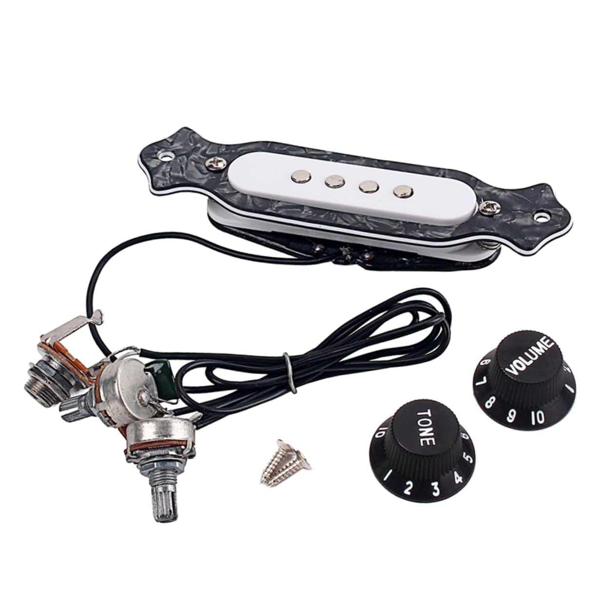 3pezzi Pickup Elettrico Per Chitarra Acustica Corde Con Controllo Di Volume e Tono Design Pre-cablato Compatibile Con Chitarre Folk e Elettriche Nero