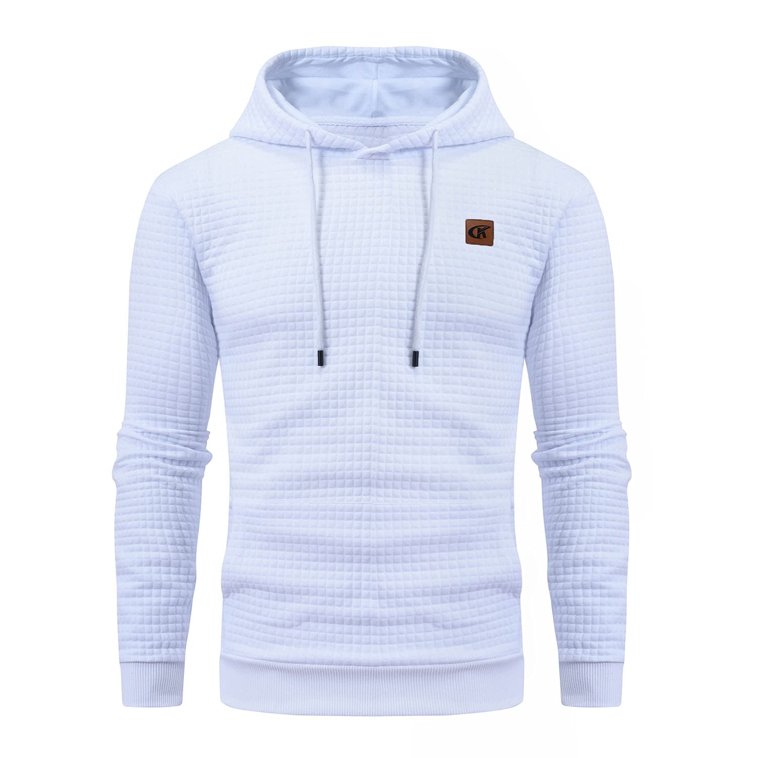 YuKaiChen Herren Kapuzenpullover Casual Langarm Karierten Kordelzug Jacquard Hooded Sweat mit Fleece Innenseite