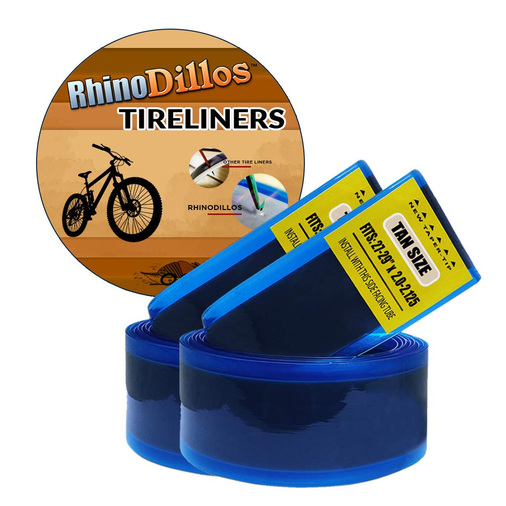 29er Bicycle Tire Liner for Mountain Bikes, 29” 2.0 – 2.125”, no Package RhinoDillo TAN Pair (2 Liners)