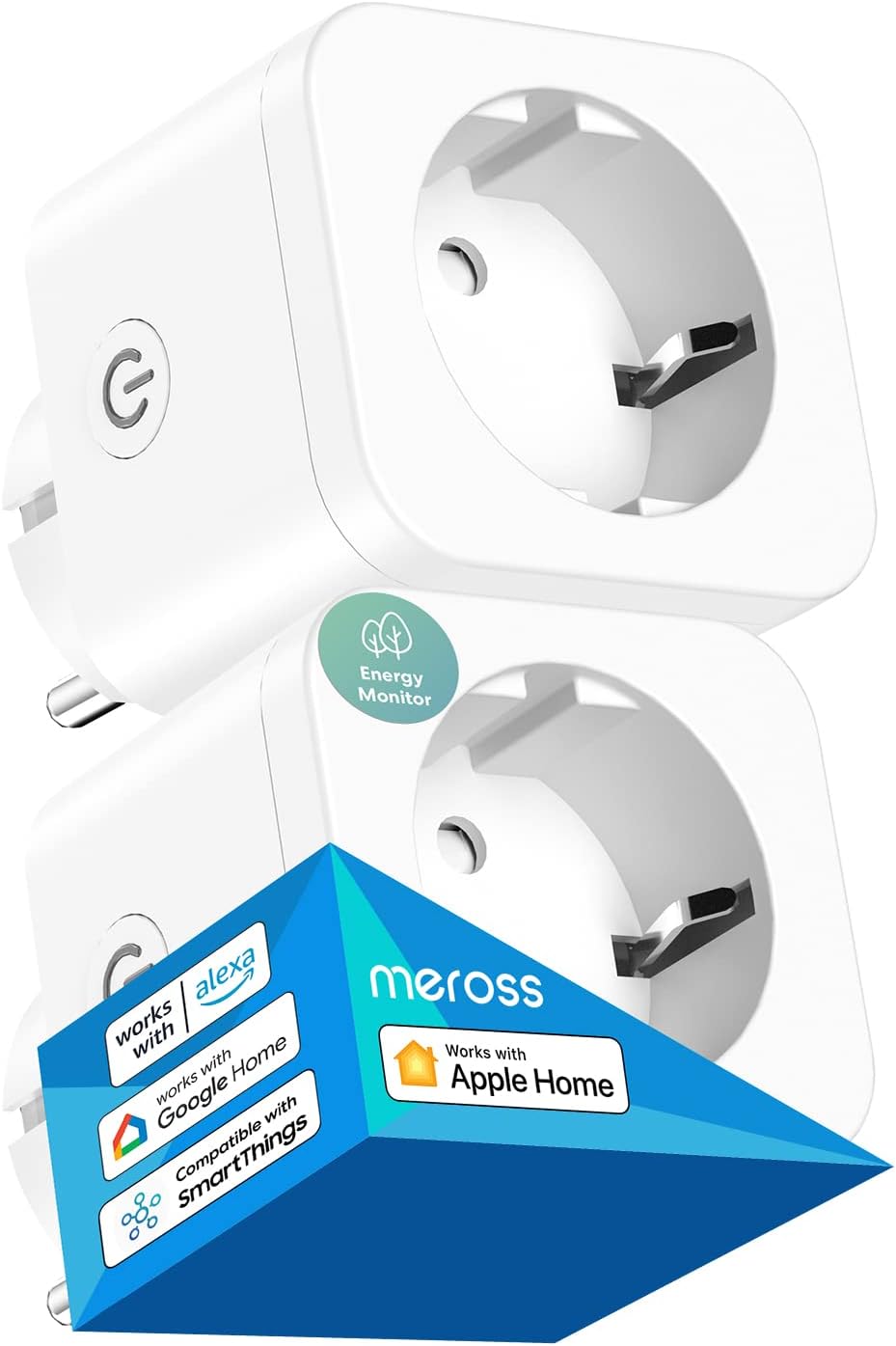 EIGHTREE Presa WiFi programmabile, compatibile con Alexa/Google Home, monitoraggio dei consumi, controllo ventilatore/condizionatore, 2,4 GHz Wi-Fi, 16 A 3680 W, Bianca
