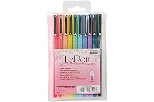 Le Pen Marvy Uchida Pastel Colors Watercolor Feel-Tip Drawing Pen Set of 10