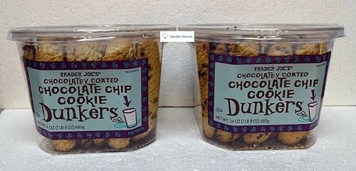 Trader Joe's - Dunkers de galletas con chispas de chocolate con revestimiento de chocolate, 24 onzas, 23.99 oz (dos recipientes)