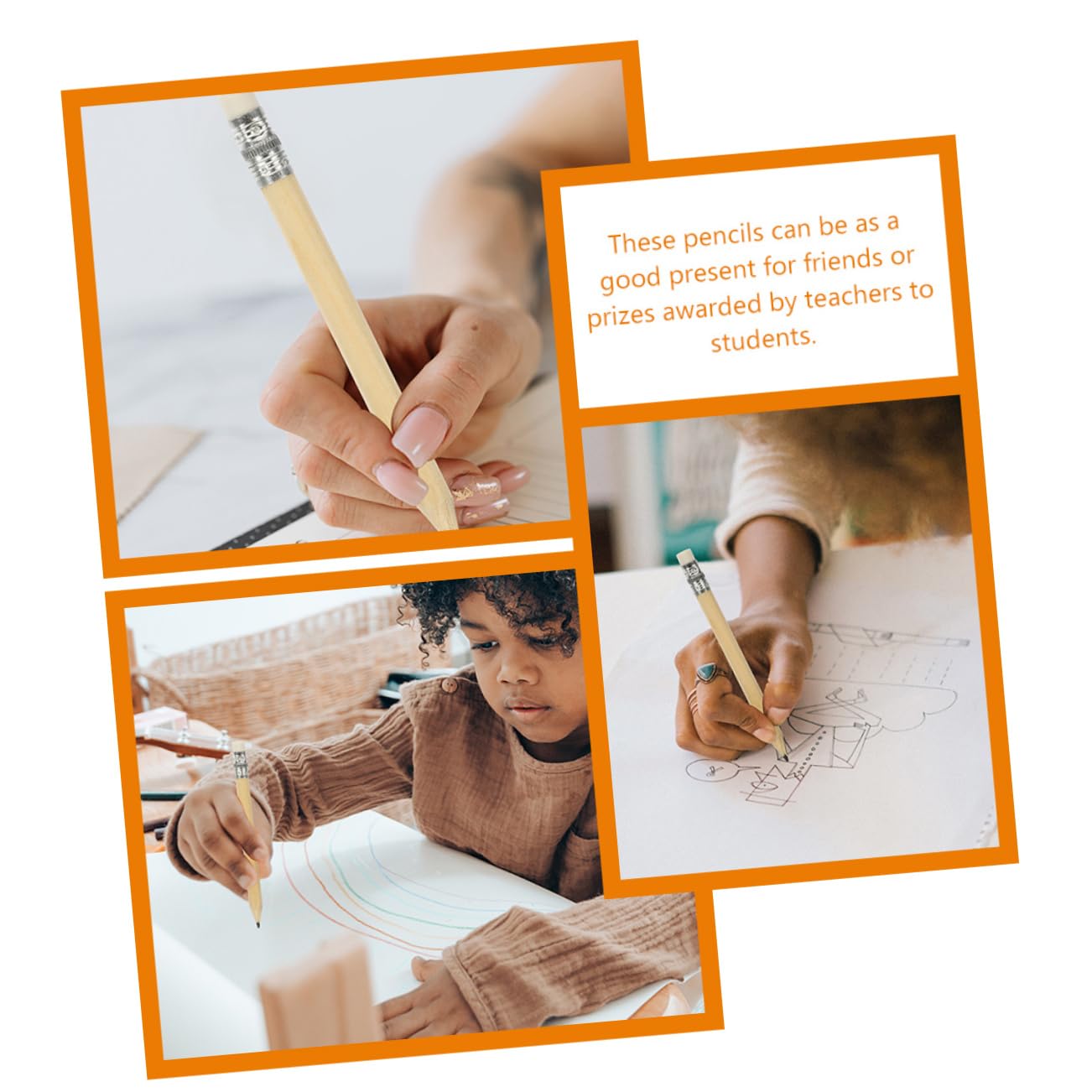 HOMSFOU 5 Sätze Runder Bleistift Schreibbleistifte Halber Bleistift Kurzer Zeichenbleistift Kleine Kurze Bleistifte Radierbare Kurze Bleistifte Golfbleistifte Graphitstifte 100 Stück * 5