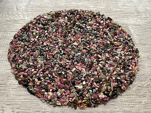 Image of GAF TREASURES 2 oz Lot Natural Semi Tumbled Gemstone Chips, Crushed Mini Crystals, Undrilled Crystal Chips (Rainbow Tourmaline)