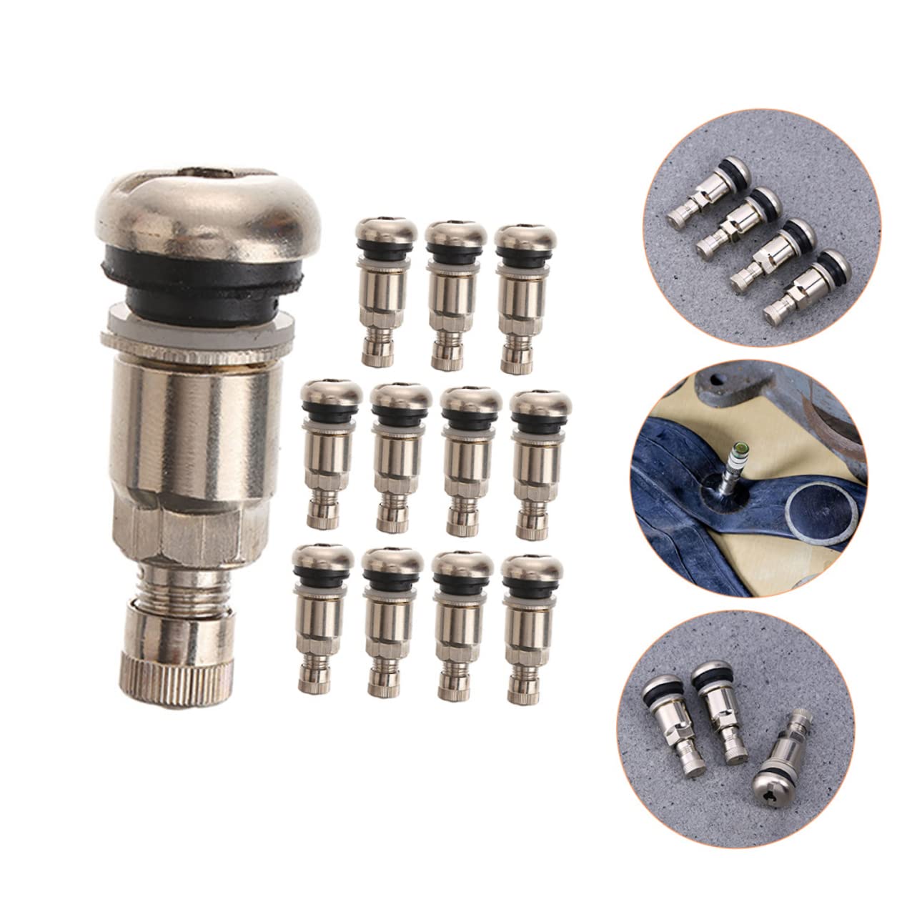 Bouchons de Valve pour Pneus de Voiture en Acier Inoxydable 12 Pièces