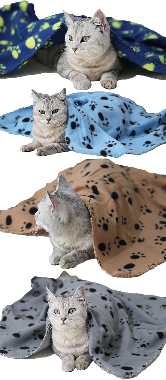 TBK Pets Double-Sided Fleece Pet Blanket, Soft Snuggle Blanket for Dogs and Cats Machine Washable (4 Blue, Brown, Grey - Image 2