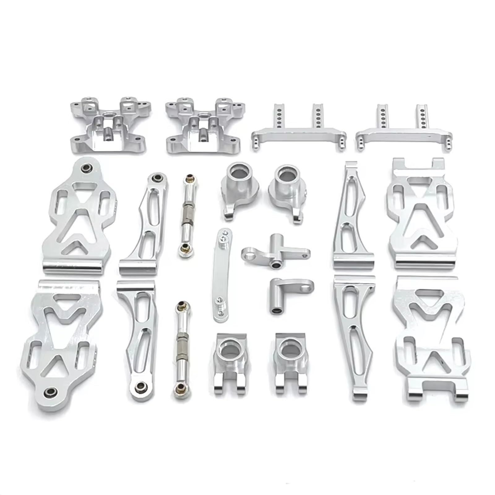 RC Modifikationen Modelle Für SCY 16101 16102 16106 16201 Metall-Upgrade-Kit Lenkhebel-Aufnahmen Vorne Und Hinten RC-Car-Teile(Silver)