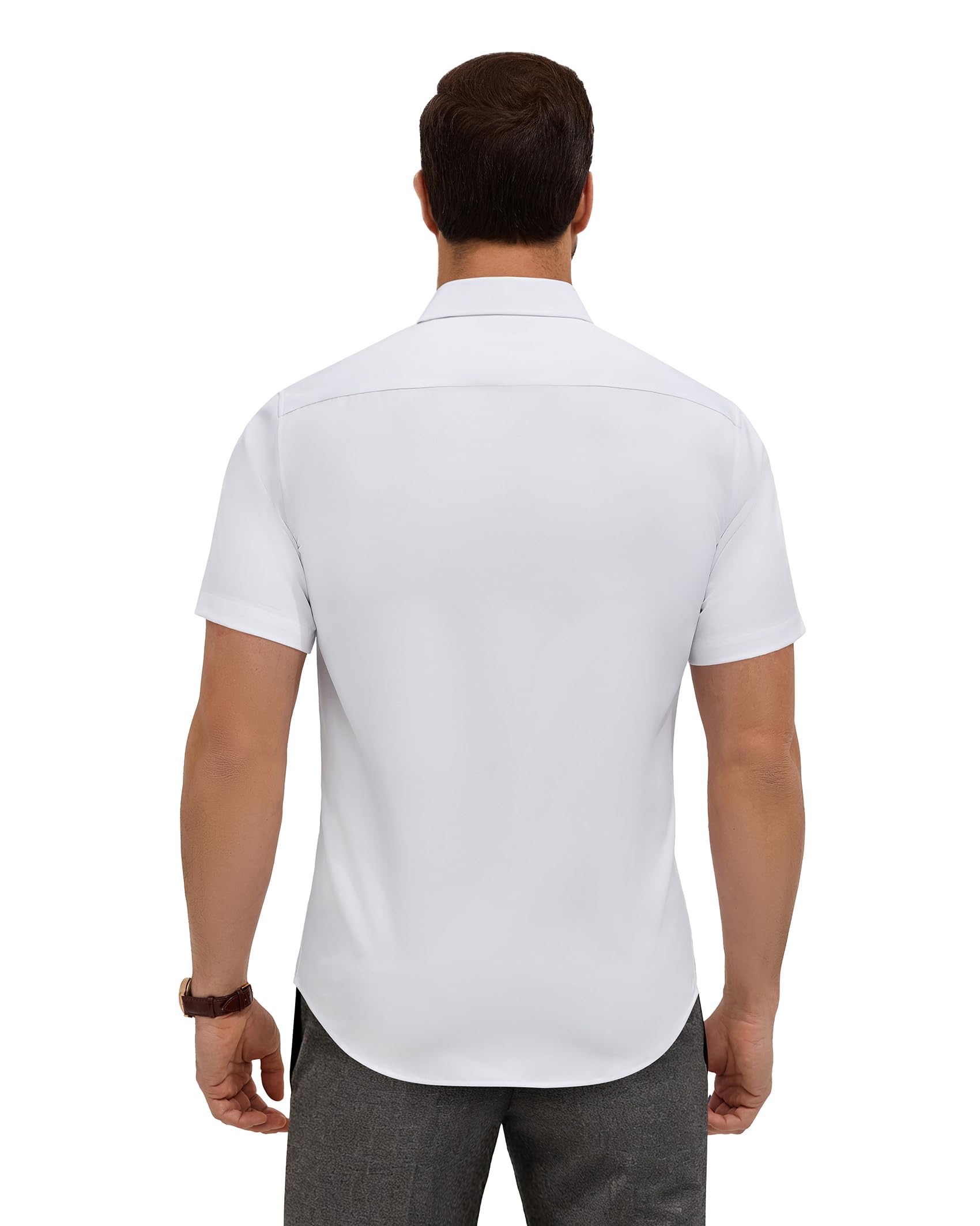 siliteelon Hemd Herren Kurzarm Regular Fit Businesshemden für Herren Bügelfreie Sommerhemd Arbeit Hochzeit Festlich Freizeithemden
