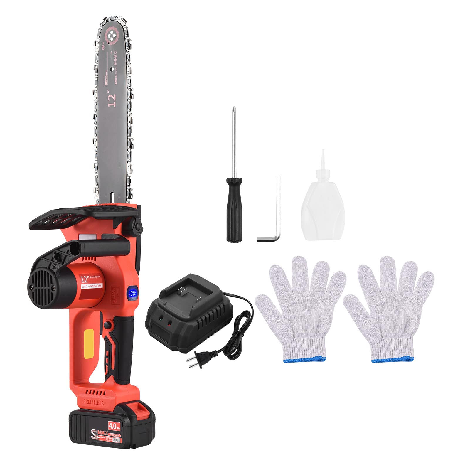 Buy 21V Brushless Mini Cordless Chainsaw 12inch Electric Chain Saw