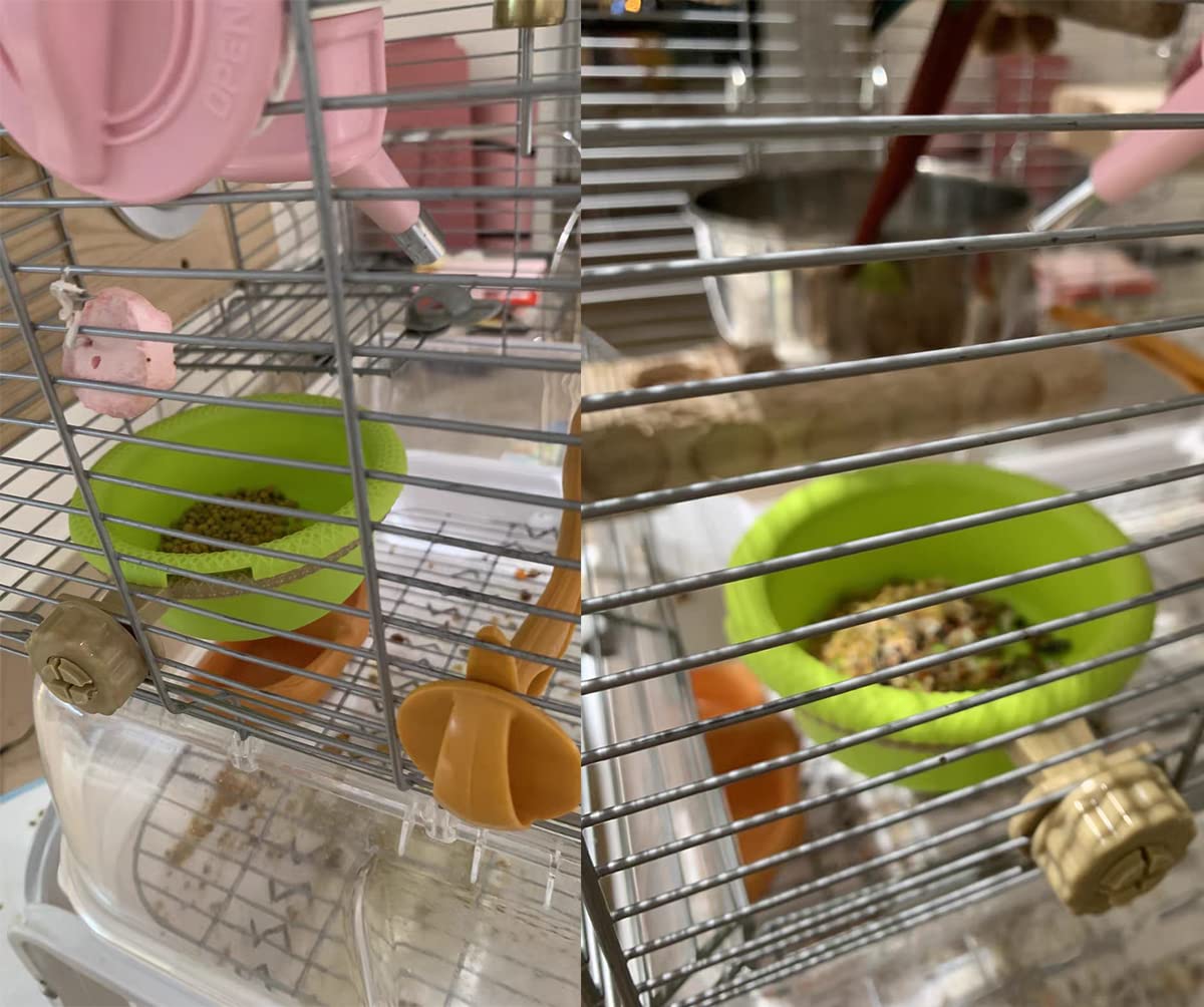 Vogeltränke für Käfig, 11,9 cm, multifunktional, Universal-Stil, kleine Wanne, zum Aufhängen im Käfig, Vogeltränke, für Papageien, Sittiche, Nymphensittiche, Kanarienvögel, Wellensittiche (grün)