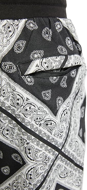 Men’s Bandana Print Fleece Joggers – Warm Winter Sweatpants with Elastic Drawstring Waist, Soft Lined Streetwear Pants - Image 6