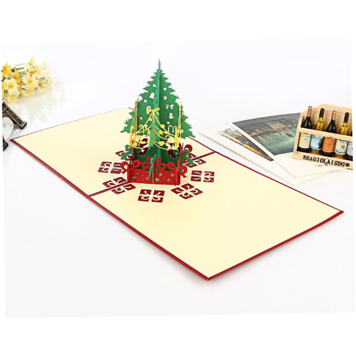 VILLCASE 15 Stk Pop-up-Karten christmas vaction christmas tree weihnachts geldgeschenke dekoration santas frohe weihnachtsgrüße wünsche 3D-Weihnachtskarten auf 3D-Up-
