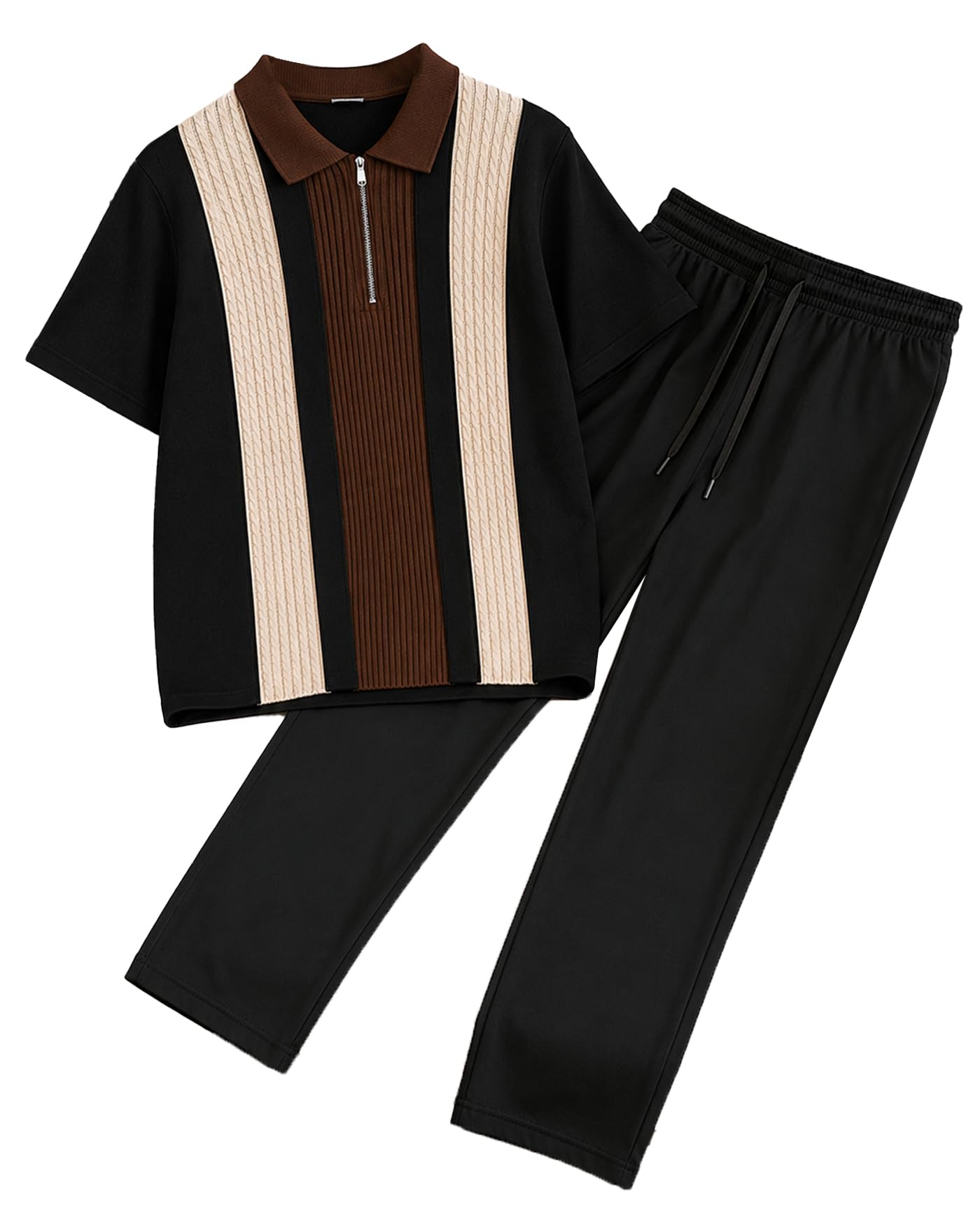 Men's Smart Casual Polo Co-Ord Set | Cotton Blend Polo T-Shirt with Track Pant | Comfortable Lounge Wear | Holiday Wear Clothing Set