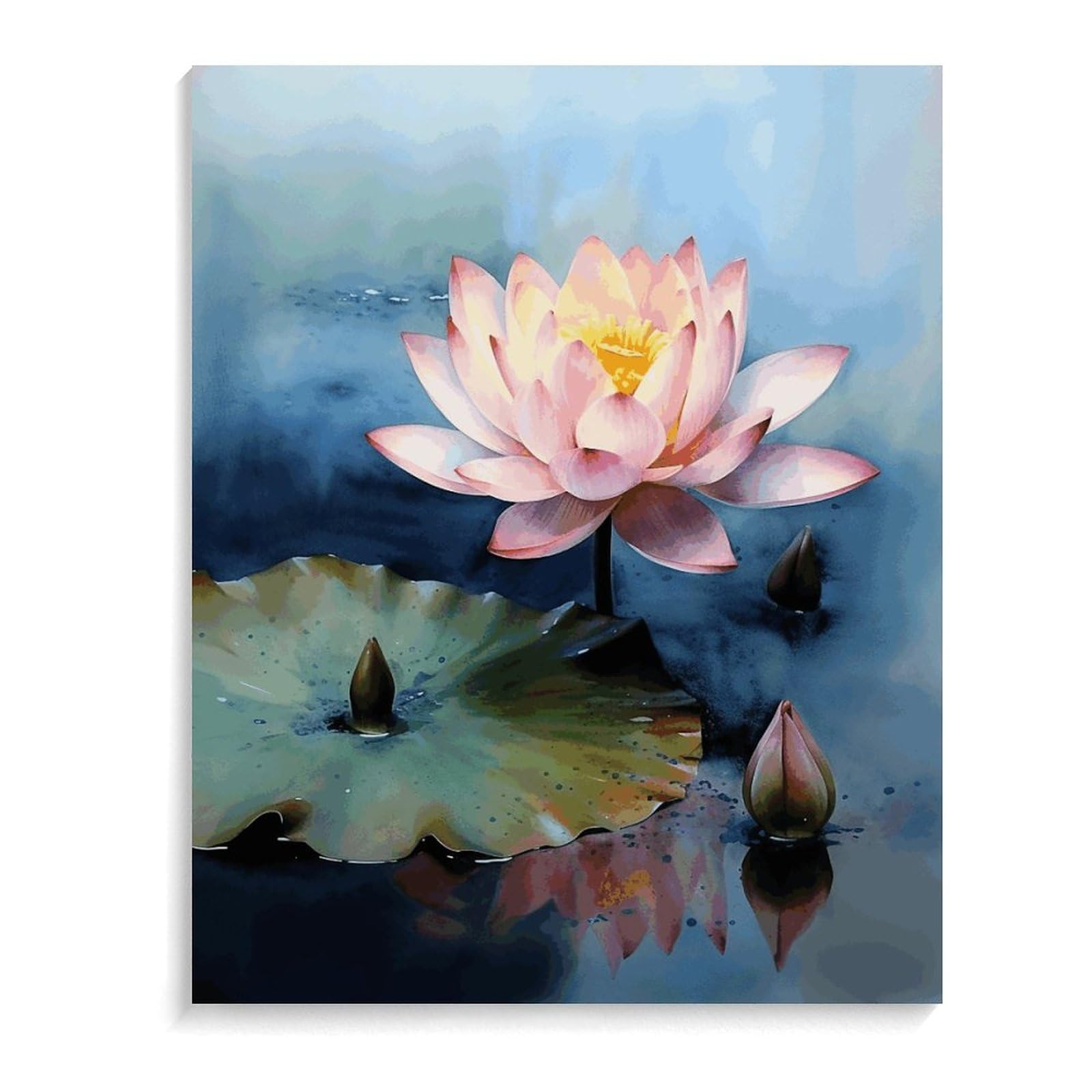 Amazon.co.jp: YKUDBN 数字によるペイント、蓮の花の絵画プリント