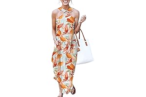 ANRABESS Womens Summer Casual Halter Maxi Dress