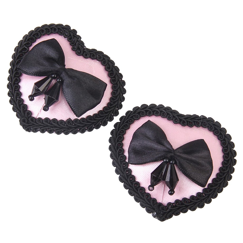 Bnf® Women's Reuseable Heart Bowknot Covers Breast Stickers Pink and Black|Clothing Shoes & Accessories | Womens Clothing |Breast Forms, Enhancers| 1 x Pair of Covers-image-30