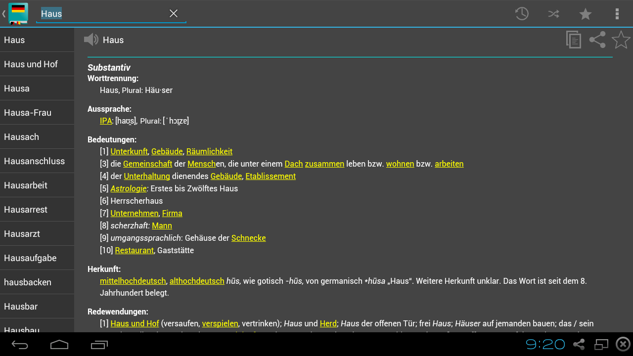 German Dictionary for Android