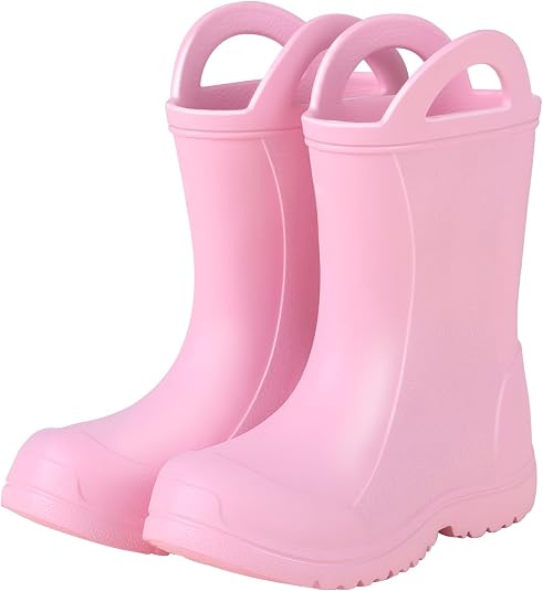 Weishuo Bottes de pluie ultralégères en mousse EVA avec poignées pour enfants