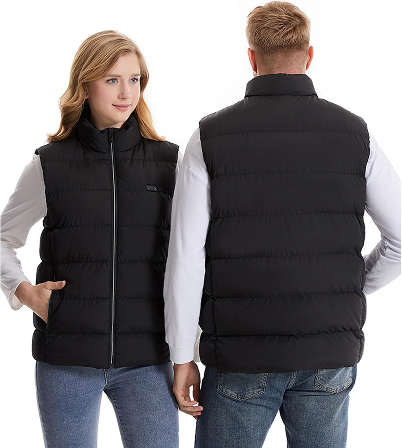 Odzież termiczna Kamizelka grzewcza, kamizelka termiczna, 15 stref, regulowana, USB, podgrzewana elektrycznie, zimowa, unisex, do użytku na zewnątrz (bez baterii)(Noir,4XL(82.5-90kg))