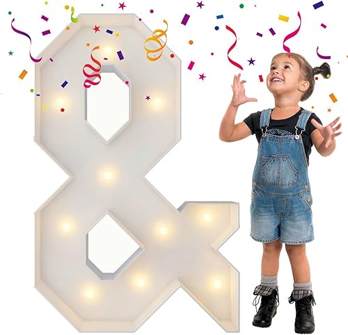 Letras iluminadas de marquesina de 3 pies, letras grandes de marquesina, marco de globo de mosaico, letra grande para decoración de compromiso,