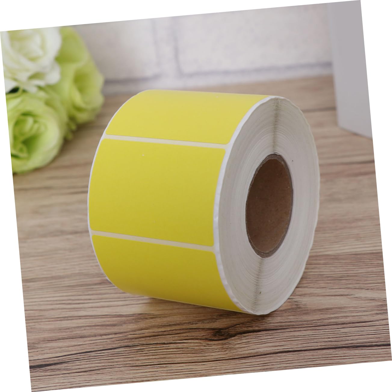 Étiquettes Thermiques Autocollantes Jaunes en Rouleau, 2 Rouleaux