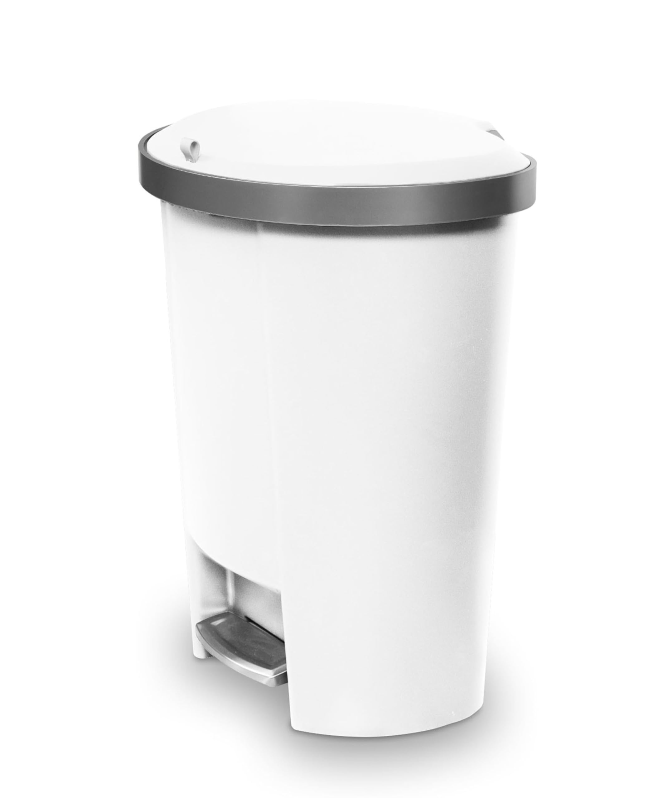 Addis Mode 50 Litre Kitchen Pedal Bin โ Semi-Round Design with Soft-Close or Stay-Open Lid โ Large Family Waste Bin โ White