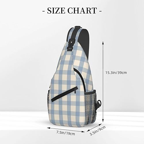 Miniatura 2 de Small Crossbody Bags for Women Men - Vintage Blue Gingham Print Adjustable Shoulder Bag Fanny Packs Belt Sling Bag Crossbody Purses Backpack for